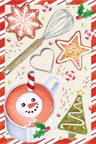 Cookies and Cocoa White Modern Wood Framed Art Print with Double Matting by ND Art