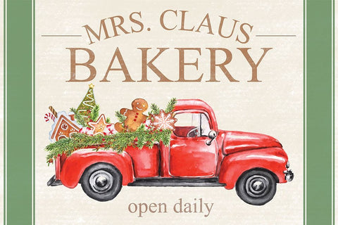 Mrs. Claus Bakery Black Ornate Wood Framed Art Print with Double Matting by ND Art