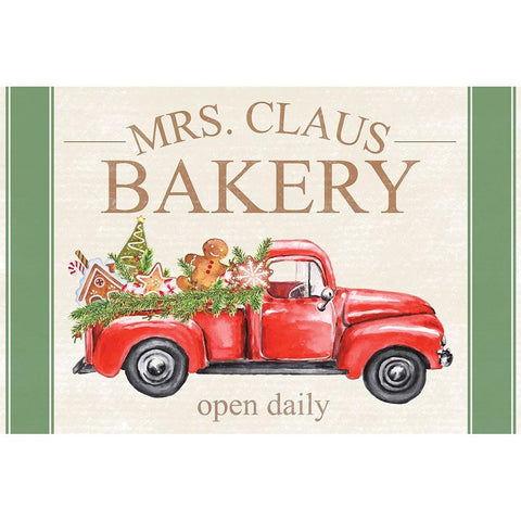 Mrs. Claus Bakery Black Modern Wood Framed Art Print with Double Matting by ND Art