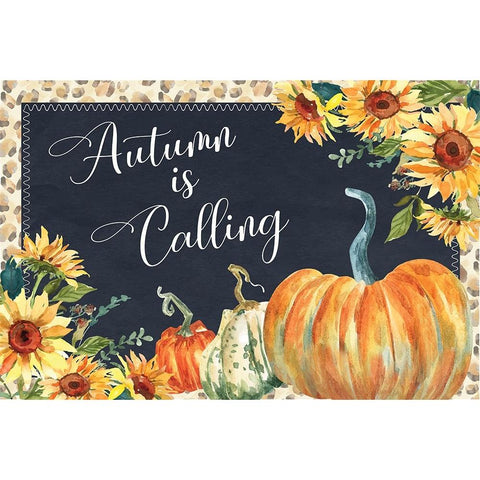Autumn is Calling Black Modern Wood Framed Art Print with Double Matting by ND Art