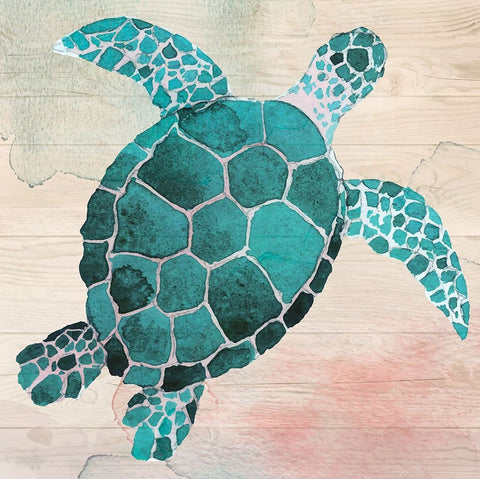 Sea Turtle Black Modern Wood Framed Art Print by ND Art