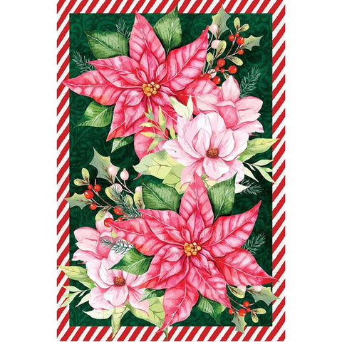 Poinsettias White Modern Wood Framed Art Print by ND Art