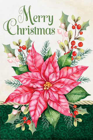 Merry Christmas White Modern Wood Framed Art Print with Double Matting by ND Art
