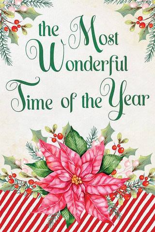 Wonderful Poinsettia White Modern Wood Framed Art Print with Double Matting by ND Art