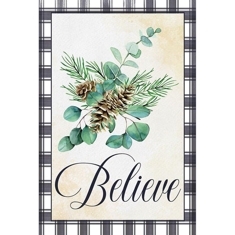 Believe White Modern Wood Framed Art Print by ND Art