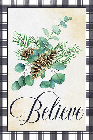 Believe Black Ornate Wood Framed Art Print with Double Matting by ND Art