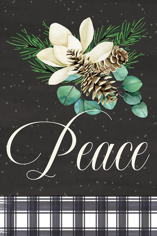 Peace Black Ornate Wood Framed Art Print with Double Matting by ND Art