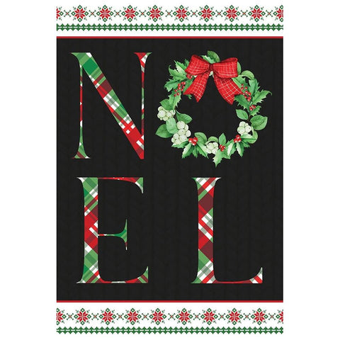 Noel Wreath White Modern Wood Framed Art Print by ND Art