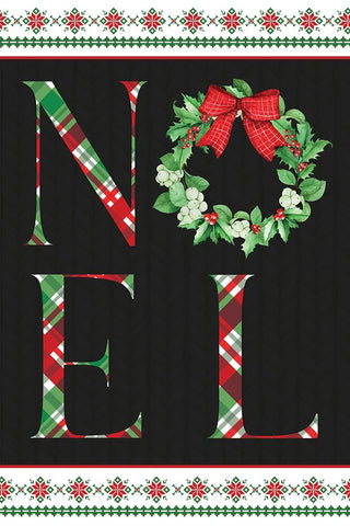 Noel Wreath White Modern Wood Framed Art Print with Double Matting by ND Art