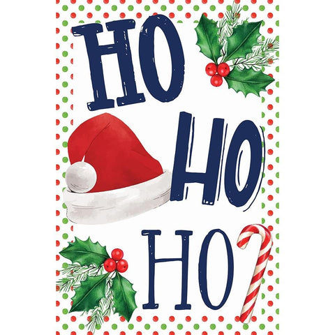 Ho Ho Ho Black Modern Wood Framed Art Print with Double Matting by ND Art