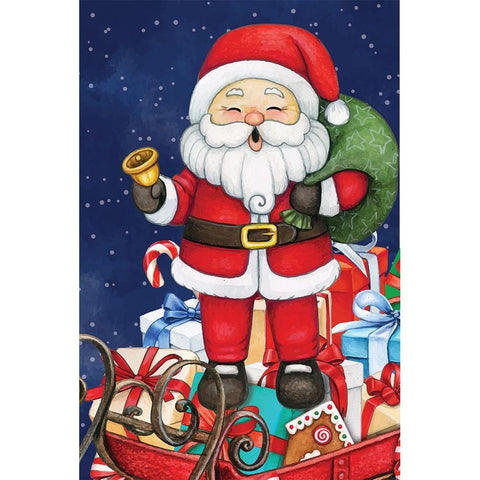 Santa II White Modern Wood Framed Art Print by ND Art