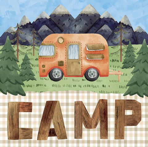 Camp Black Ornate Wood Framed Art Print with Double Matting by ND Art