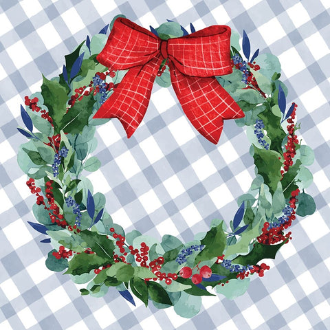 Wreath White Modern Wood Framed Art Print with Double Matting by ND Art