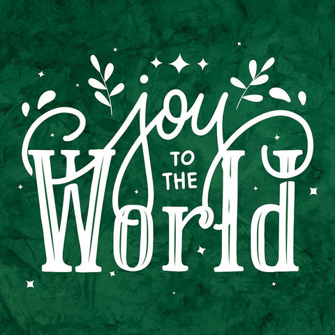 Joy to the World White Modern Wood Framed Art Print with Double Matting by ND Art