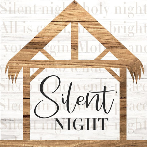 Silent Night Black Modern Wood Framed Art Print by ND Art