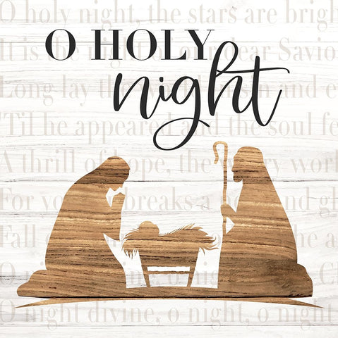 O Holy Night White Modern Wood Framed Art Print with Double Matting by ND Art