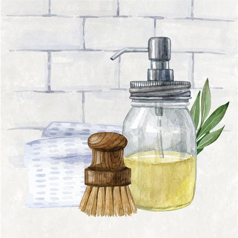 Kitchen Scene III White Modern Wood Framed Art Print by ND Art