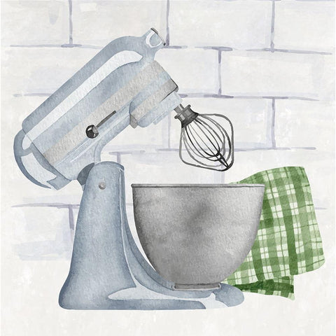 Kitchen Mixer Black Modern Wood Framed Art Print with Double Matting by ND Art