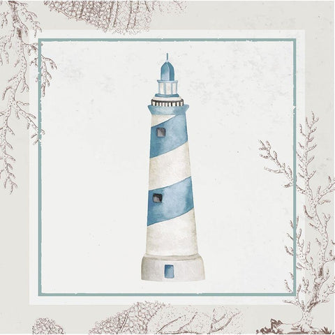 Lighthouse White Modern Wood Framed Art Print by ND Art