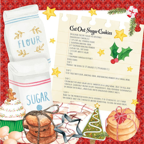 Sugar Cookies Black Ornate Wood Framed Art Print with Double Matting by ND Art