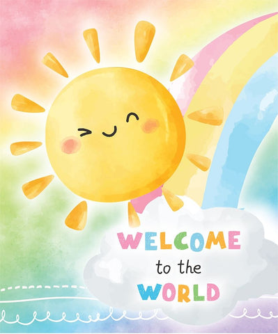 Welcome to the World White Modern Wood Framed Art Print with Double Matting by ND Art