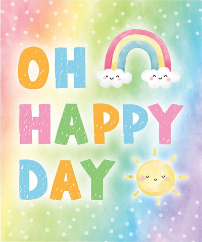 Oh Happy Day Black Ornate Wood Framed Art Print with Double Matting by ND Art