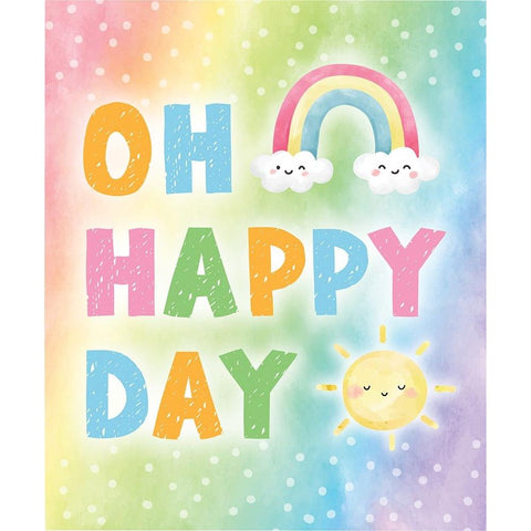 Oh Happy Day Black Modern Wood Framed Art Print with Double Matting by ND Art