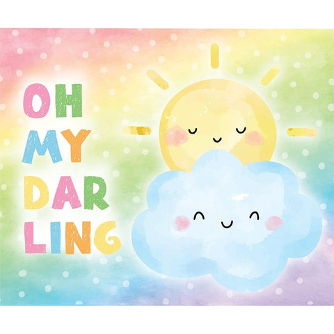 Oh My Darling Black Modern Wood Framed Art Print by ND Art