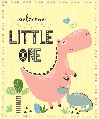 Welcome Little One Black Ornate Wood Framed Art Print with Double Matting by ND Art