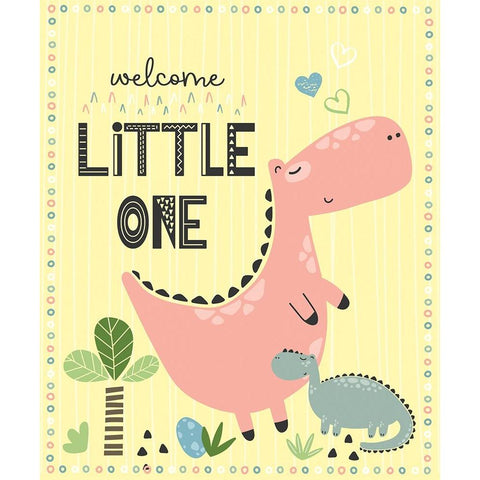Welcome Little One White Modern Wood Framed Art Print by ND Art