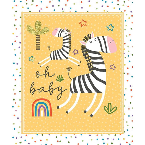 Oh Baby White Modern Wood Framed Art Print by ND Art