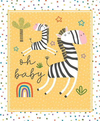 Oh Baby White Modern Wood Framed Art Print with Double Matting by ND Art