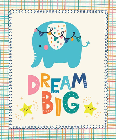 Dream Big White Modern Wood Framed Art Print with Double Matting by ND Art