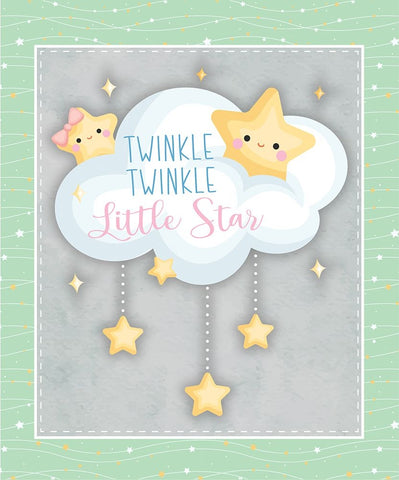 Twinkle Twinkle White Modern Wood Framed Art Print with Double Matting by ND Art