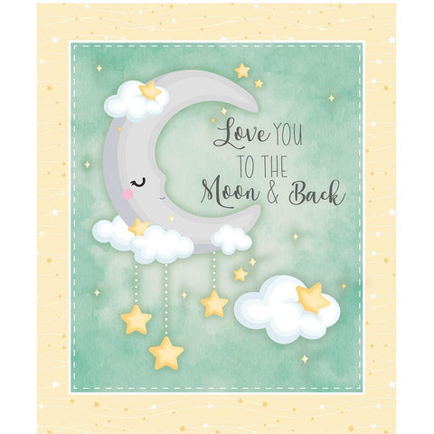 To the Moon and Back White Modern Wood Framed Art Print by ND Art