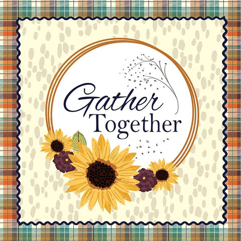 Gather Together White Modern Wood Framed Art Print with Double Matting by ND Art