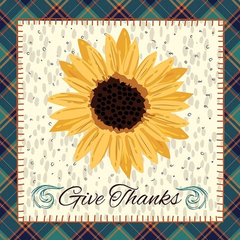 Give Thanks Black Ornate Wood Framed Art Print with Double Matting by ND Art