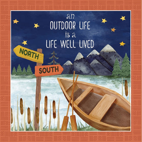 Great Outdoors White Modern Wood Framed Art Print with Double Matting by ND Art