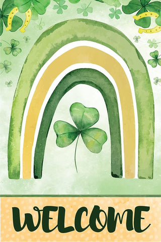 St. Patricks Welcome Black Modern Wood Framed Art Print by ND Art