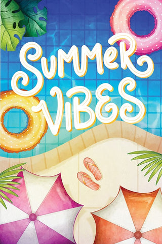 Summer Vibes Black Modern Wood Framed Art Print by ND Art