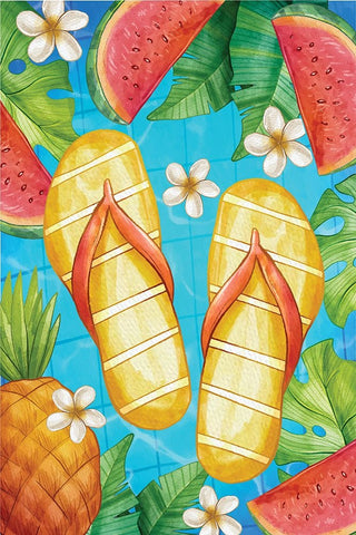 Flip Flops Black Modern Wood Framed Art Print by ND Art