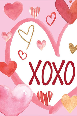 Heart, XoXo Black Modern Wood Framed Art Print by ND Art