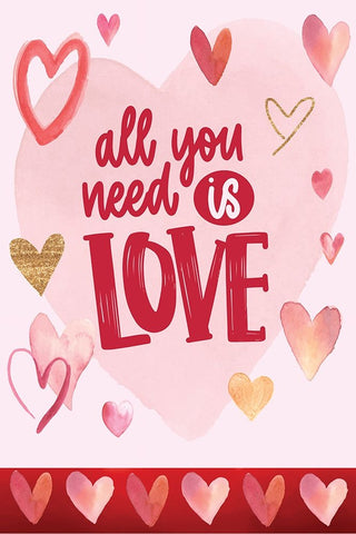 All You Need is Love Black Ornate Wood Framed Art Print with Double Matting by ND Art