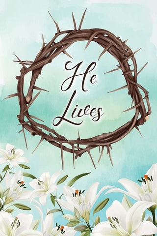 He Lives Black Ornate Wood Framed Art Print with Double Matting by ND Art