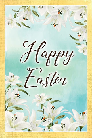 Happy Easter Black Modern Wood Framed Art Print by ND Art