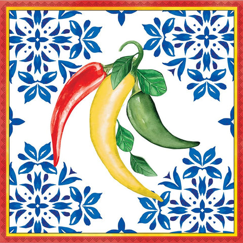 Chili Peppers II Black Modern Wood Framed Art Print by ND Art