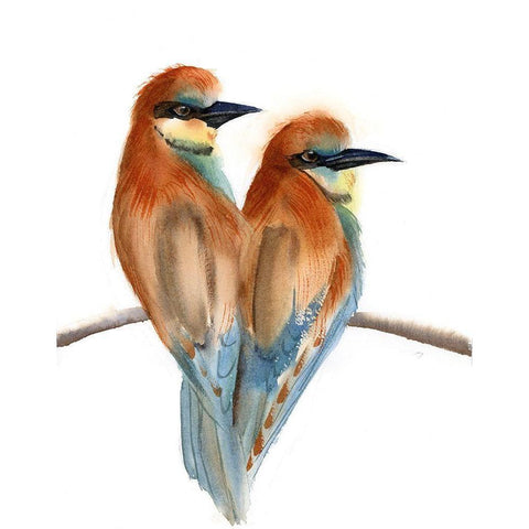 Black Beaks Black Modern Wood Framed Art Print with Double Matting by Shefranov, Olga