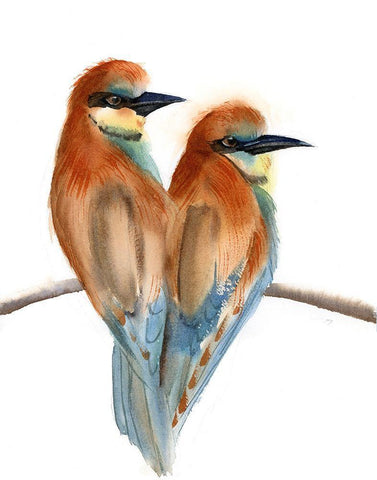 Black Beaks Black Ornate Wood Framed Art Print with Double Matting by Shefranov, Olga