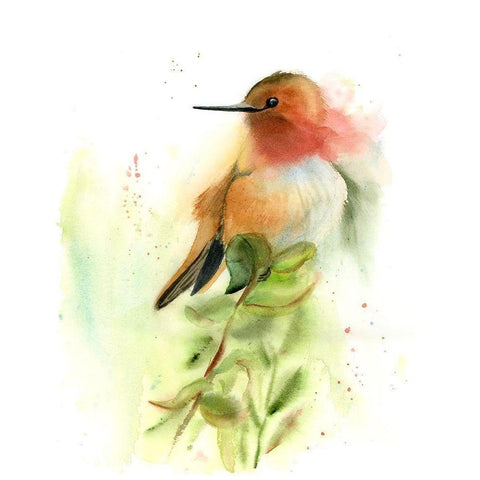 Pretty Bird White Modern Wood Framed Art Print by Shefranov, Olga