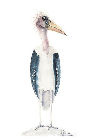 Derp White Modern Wood Framed Art Print with Double Matting by Shefranov, Olga